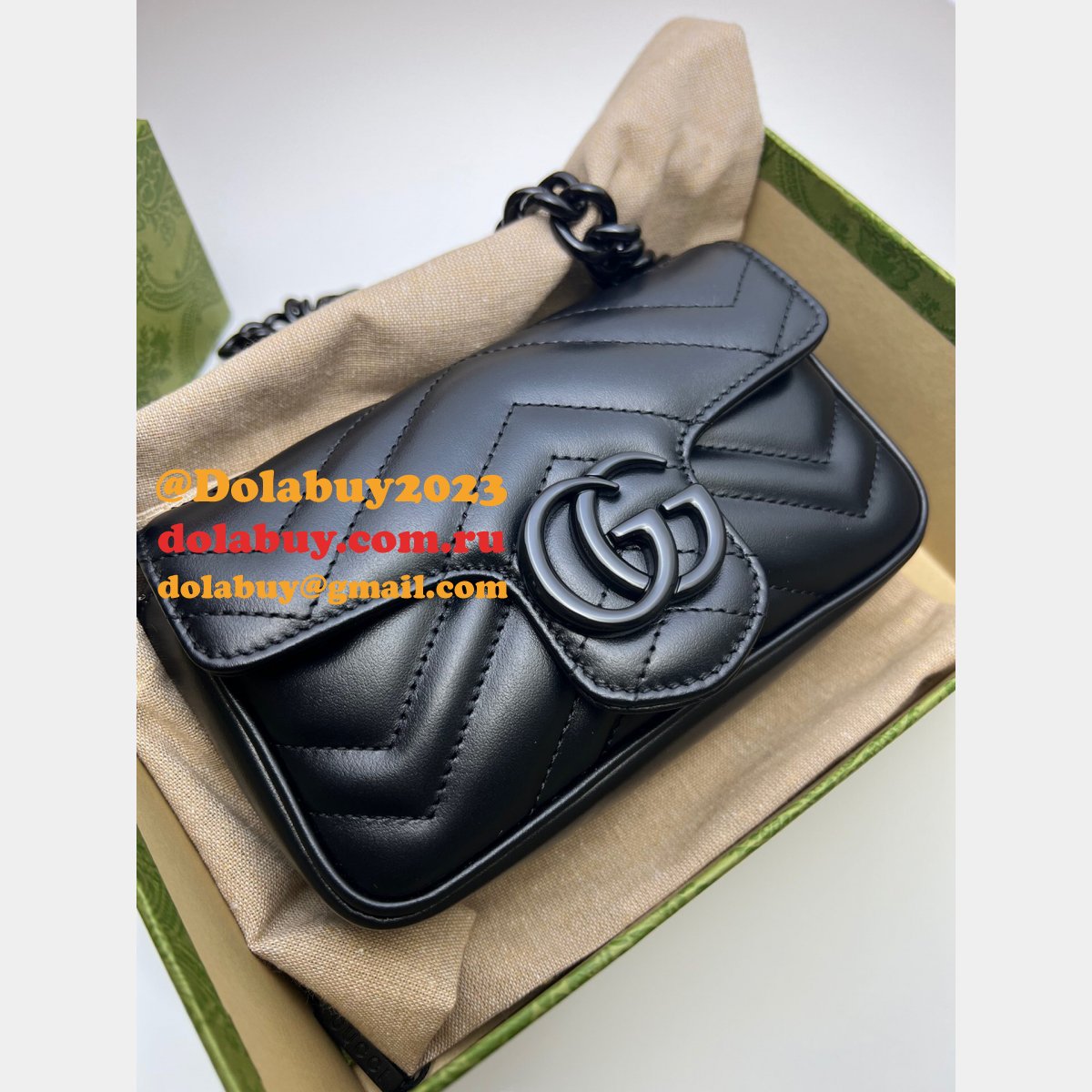 Best High Quality Replica Gucci GG Marmont belt 699757 bag