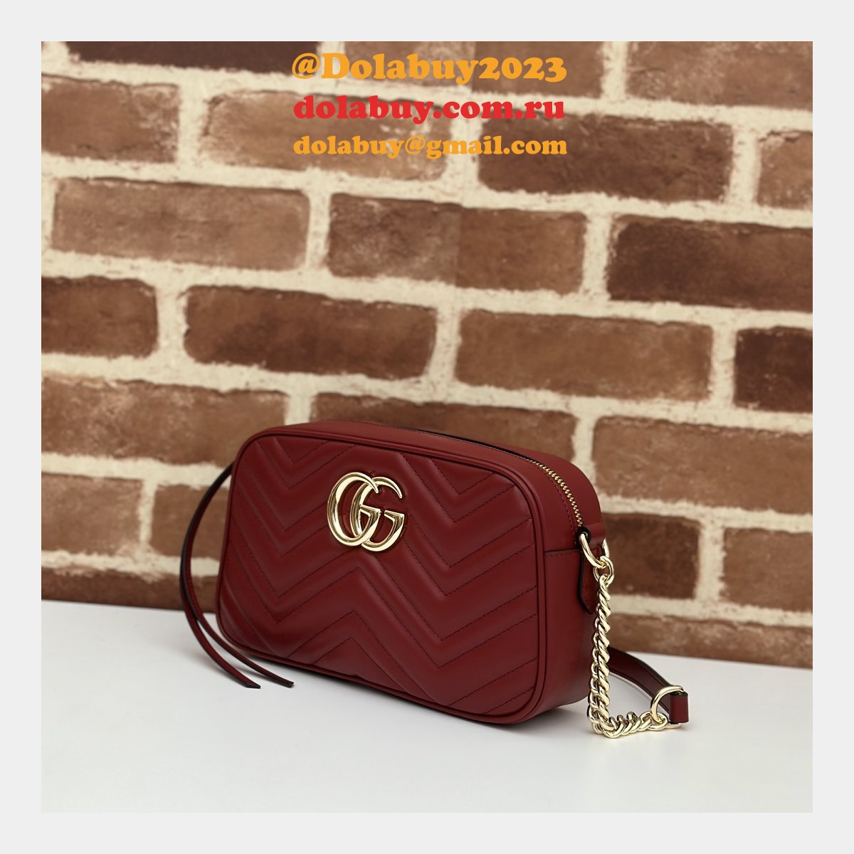 Gucci Perfect Knockoff Luxury 447632 GG Marmont Small Matelassé Shoulder Red Bag