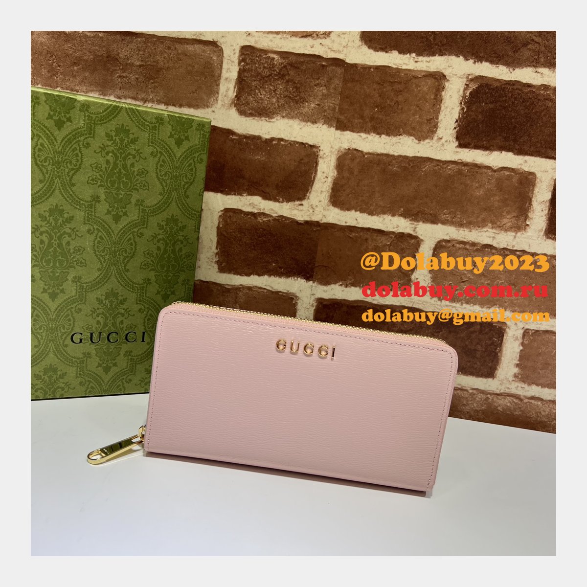Zip Around Wallet 1:1 Mirror Gucci Script 772642 Perfect Bag