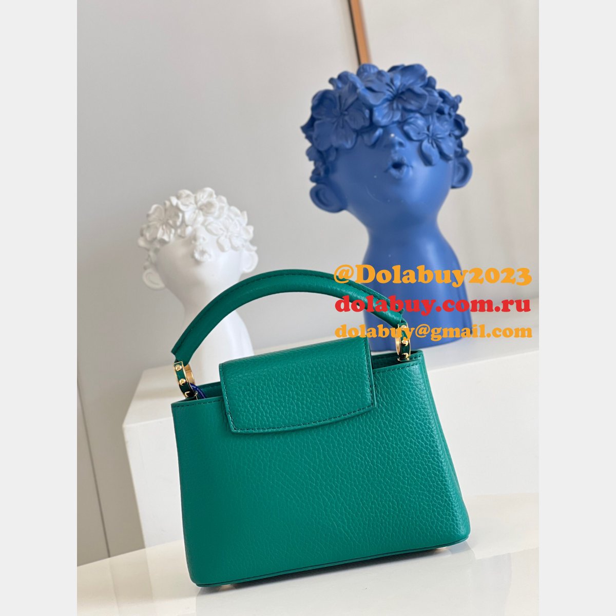 Louis Vuitton Wholesales Replica M59434/M59433 Capucines Green Bag