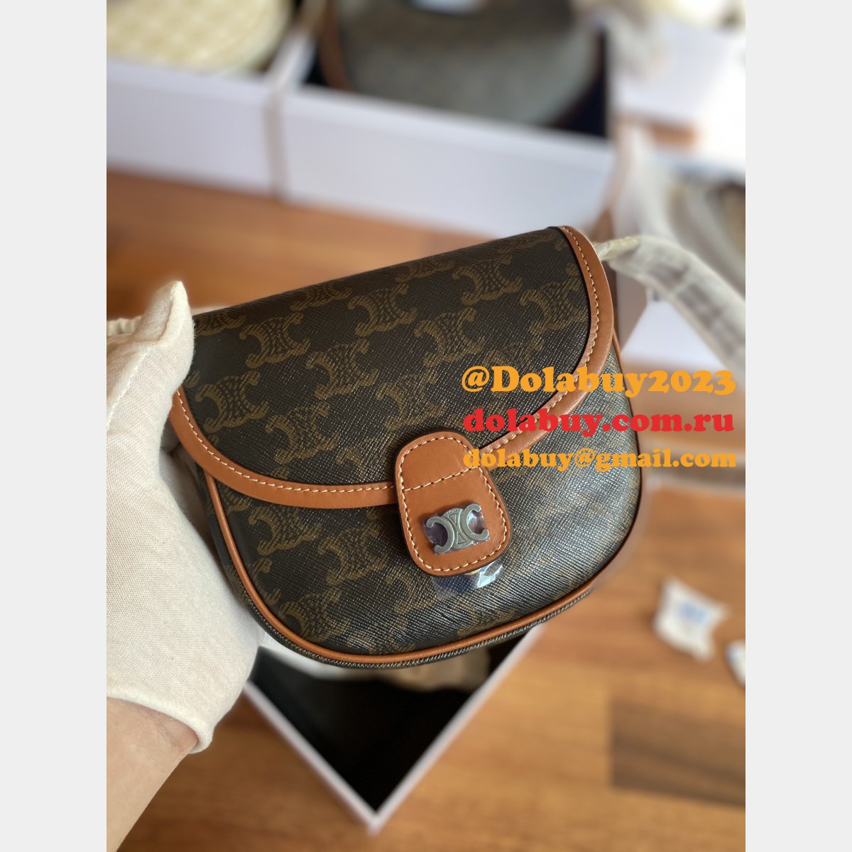 Fashion 7 Star mini celine Triomphe Canvas BESACE bag196702