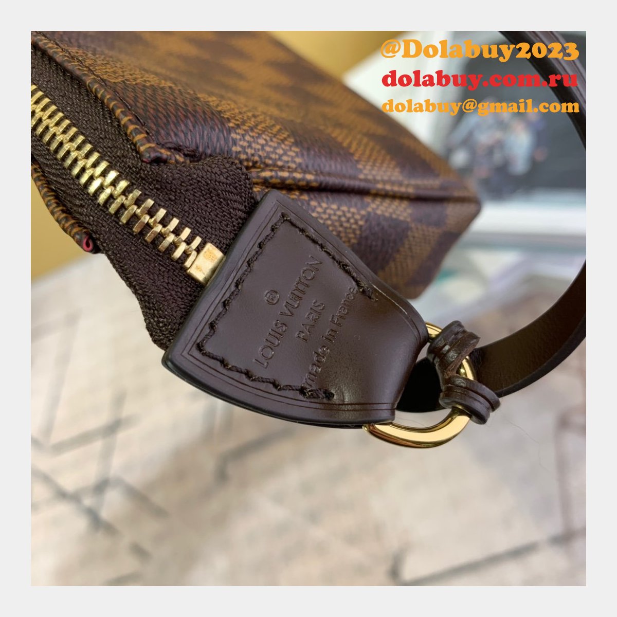 Luxury Auth Louis Vuitton Damier Pochette Accessoires M41206