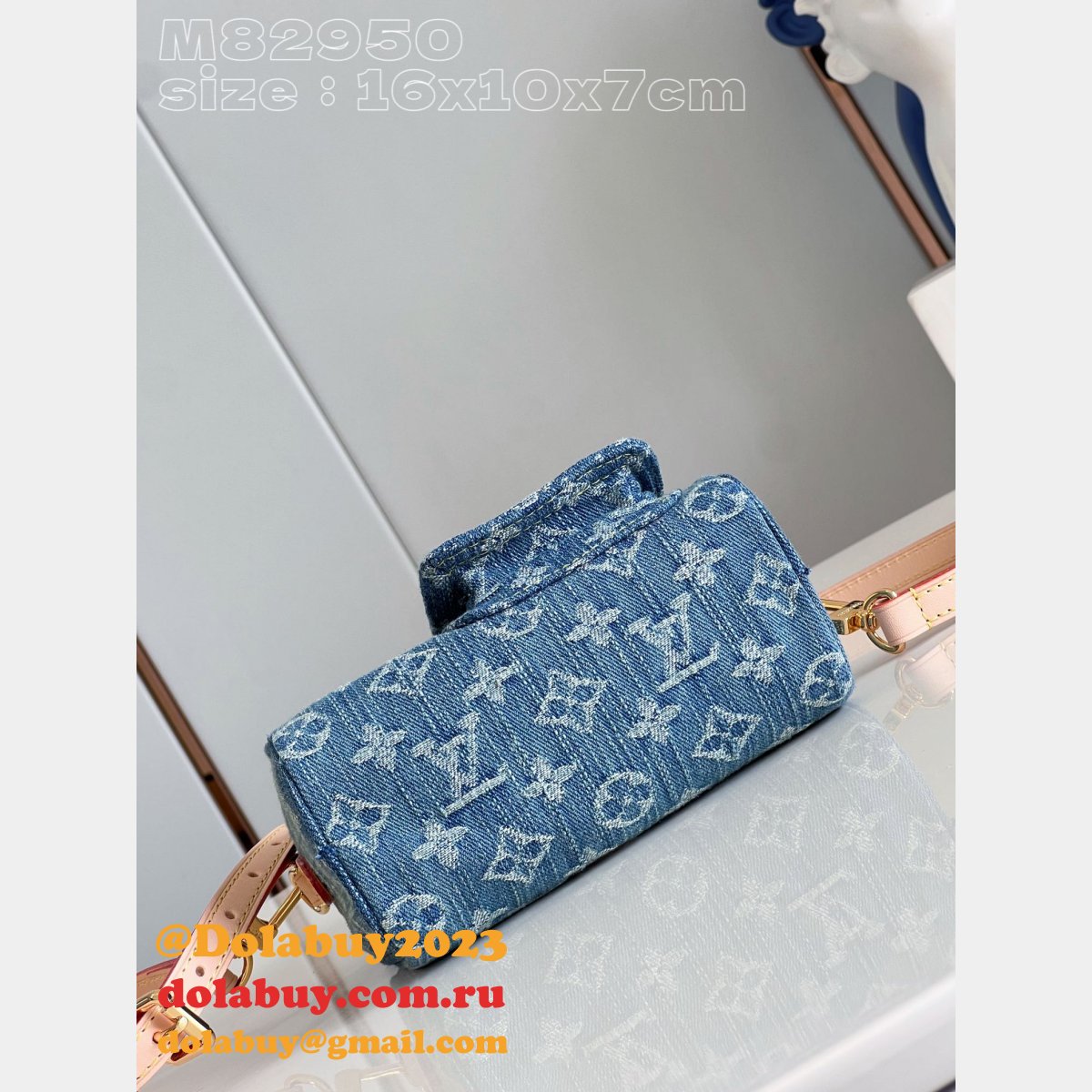 Nano Speedy Louis Vuitton Replicas M82950 Monogram Denim Bag