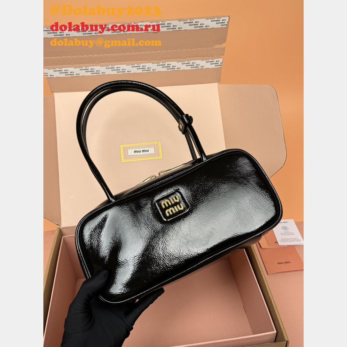 Top Quality MIU MIU Beau Patent Leather 5BB173 Bag