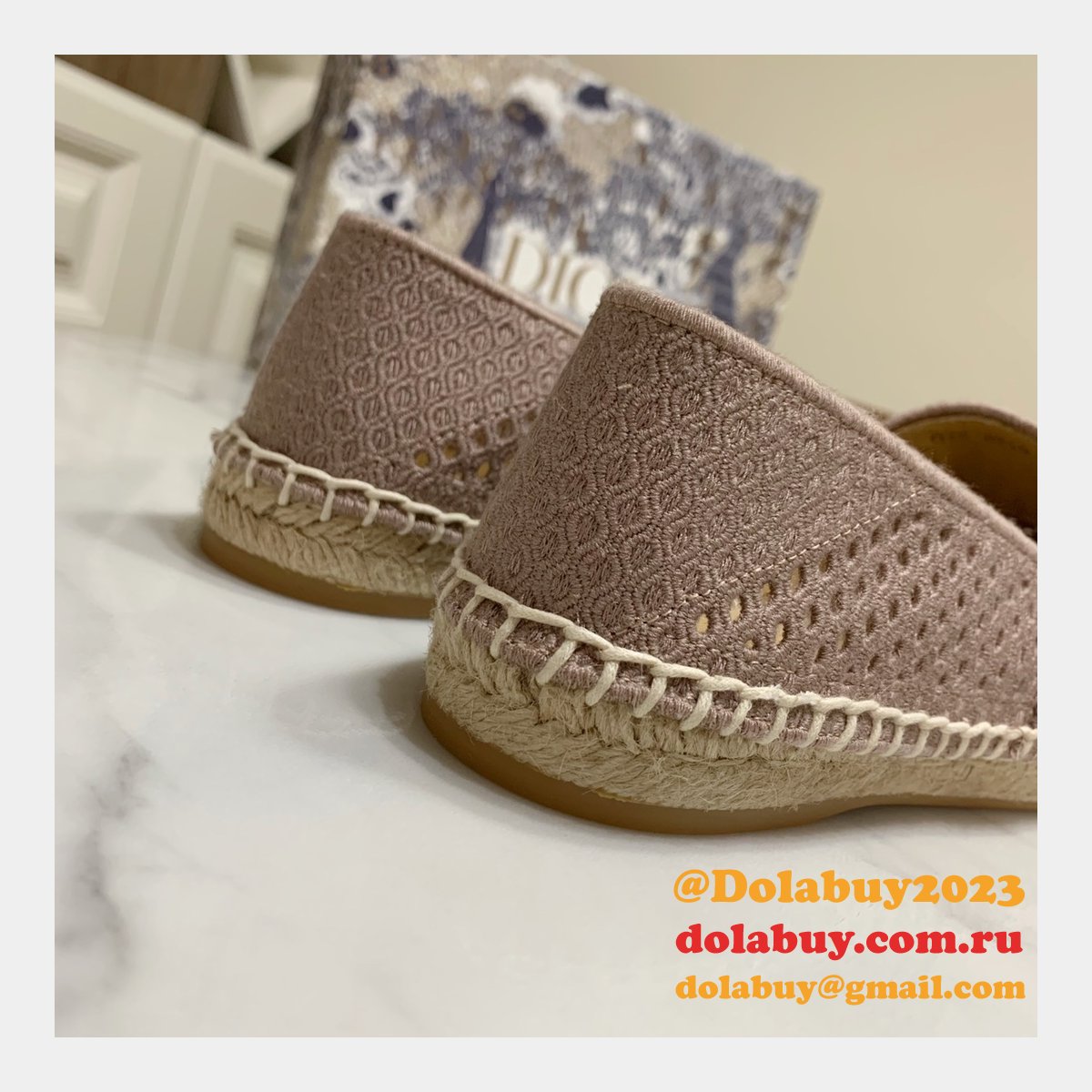 Perfect Dior Replica Openwork Embroidery Fisherman Shoes