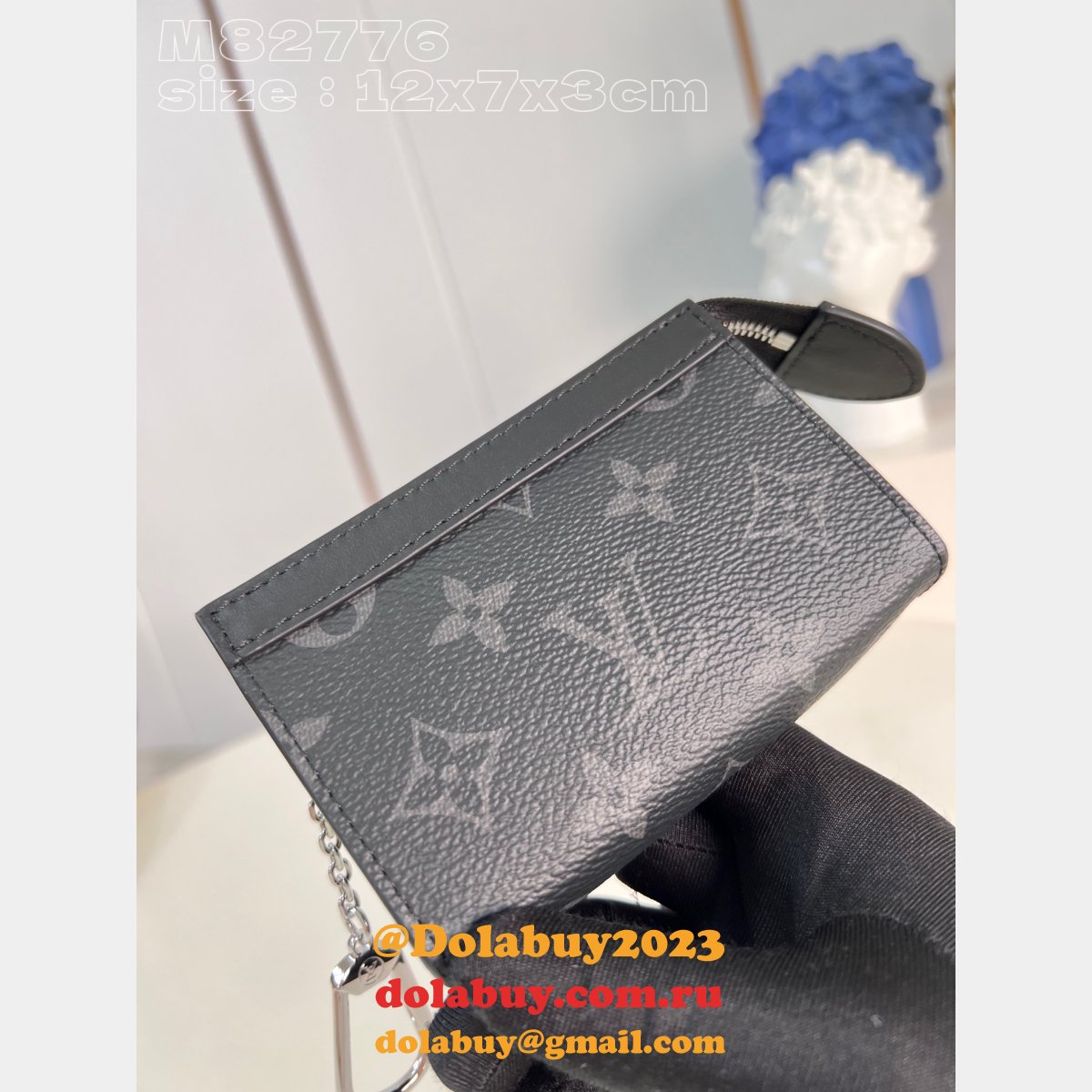 Key Pouch Voyage Monogram Eclipse M82776 Louis Vuitton Replica Bag