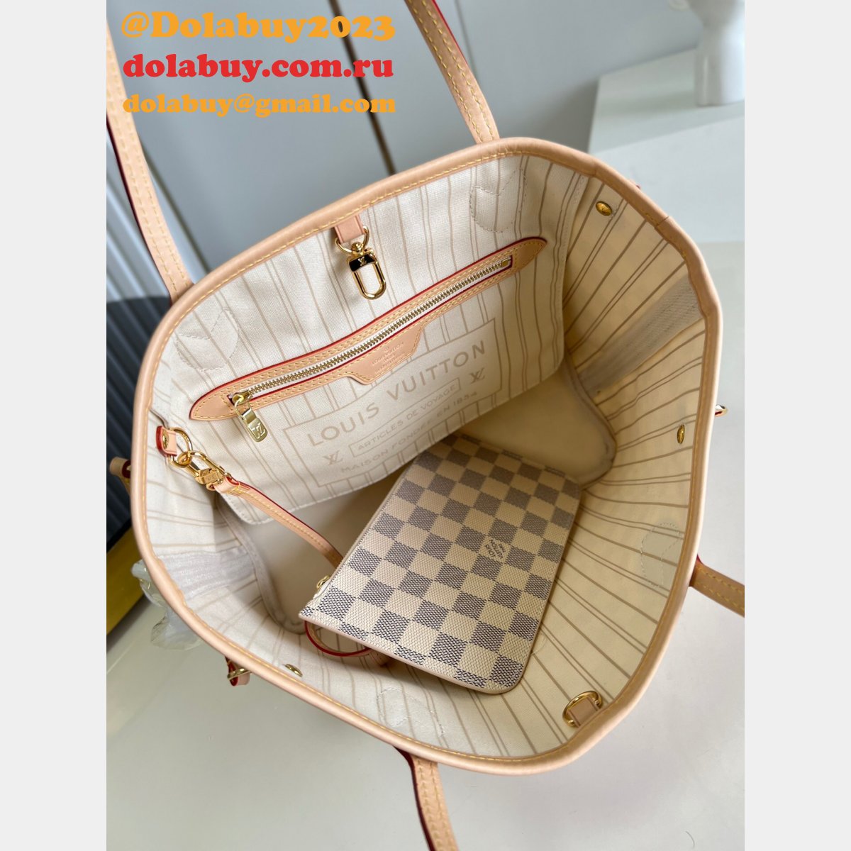 High Quality Louis Vuitton Replica Neverfull Damier/Monogram N41362/M41245 PM Bags 29CM