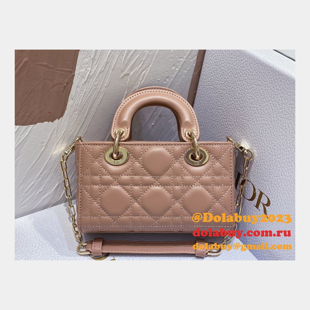 Designer Replica Dior D-joy 16CM Pink Bags For Sale