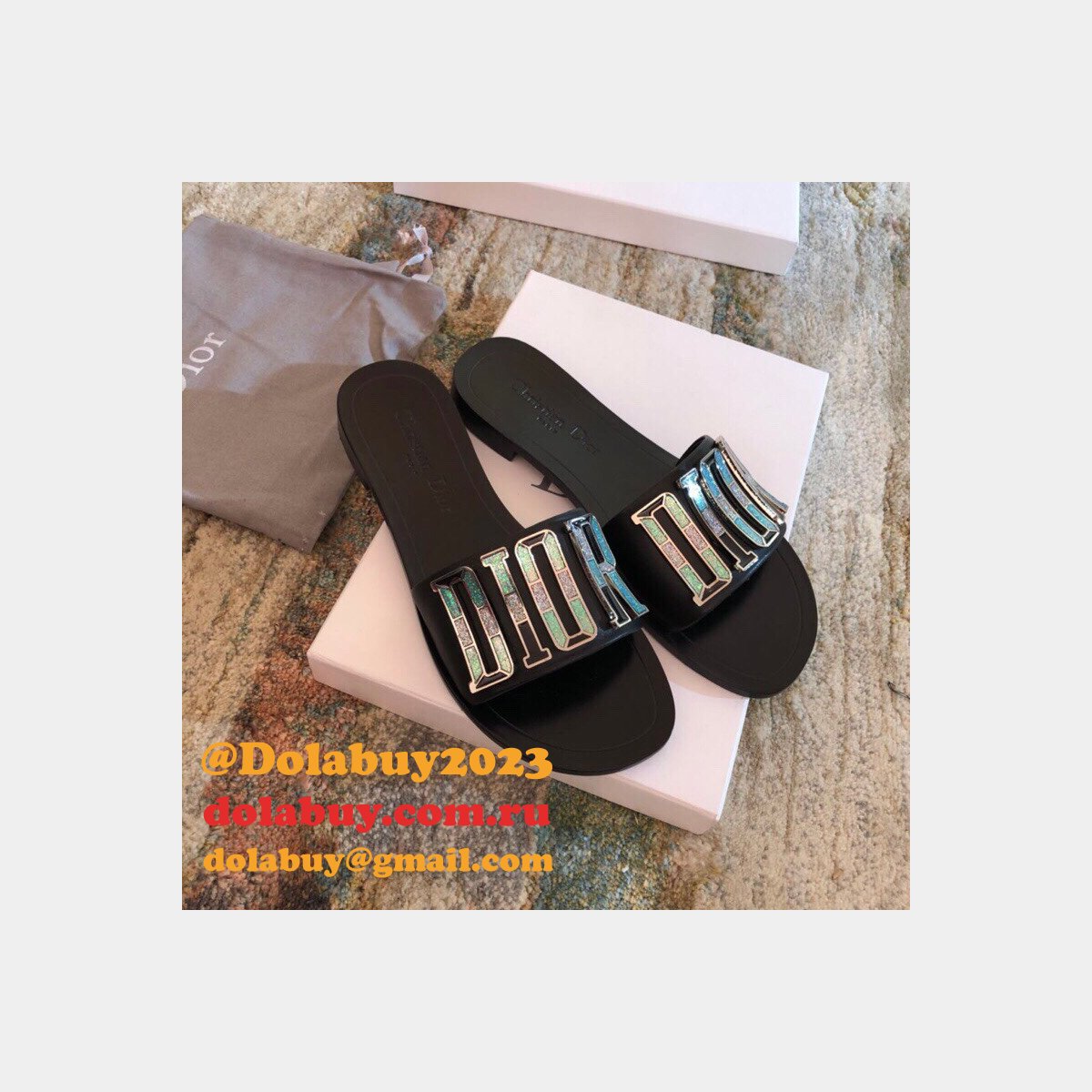 Wholesale Luxury DIOR FALT SLIPPER Top Quality