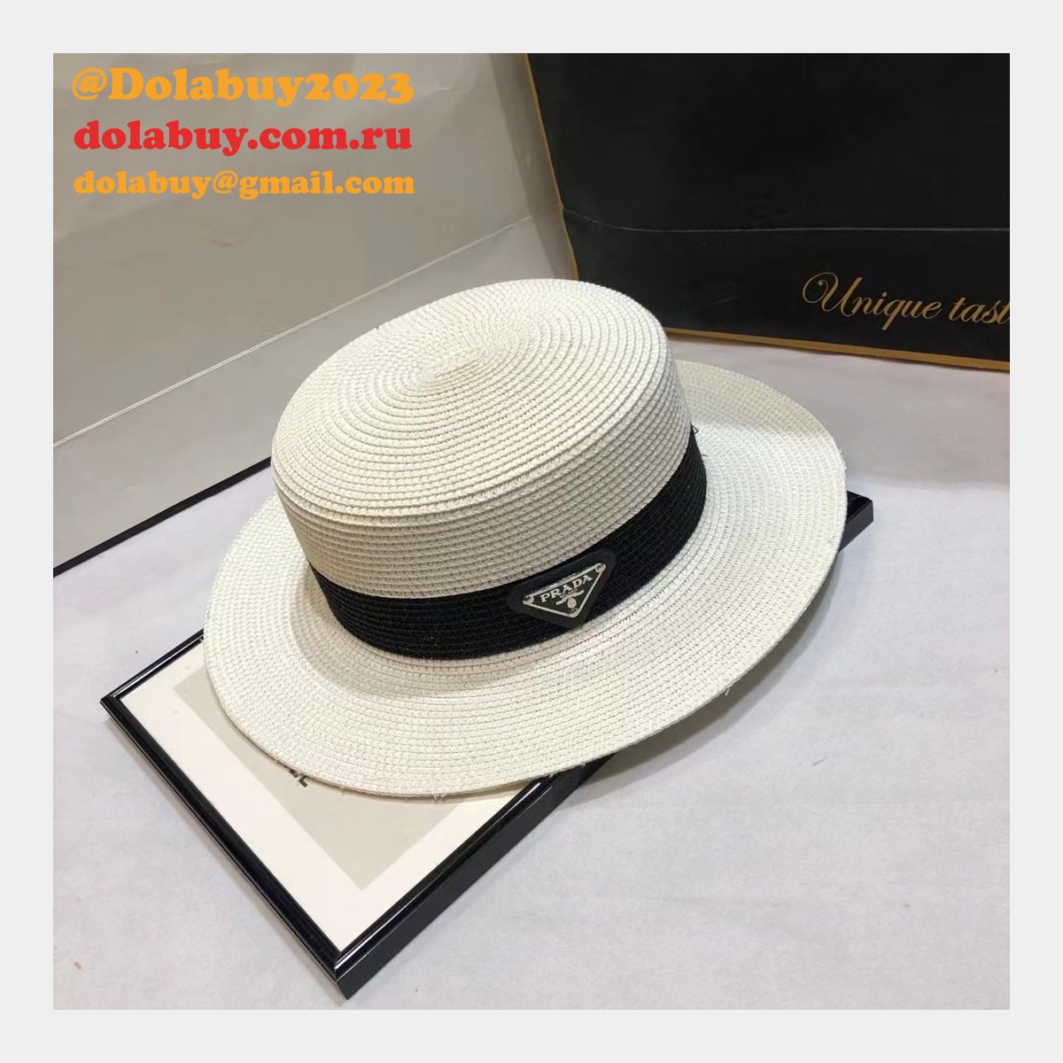 High Quality Prada Canvas foldable fisherman hat
