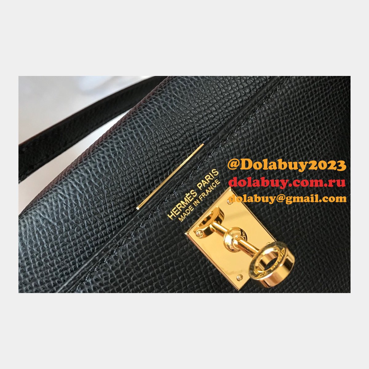 Hermes Mini Kelly Black Replica Handbag Epsom leather