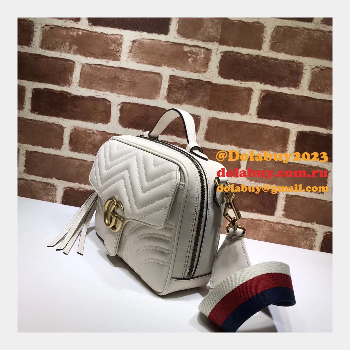 top quality G*u*i replica 498100 leather gg marmont small shoulder bag