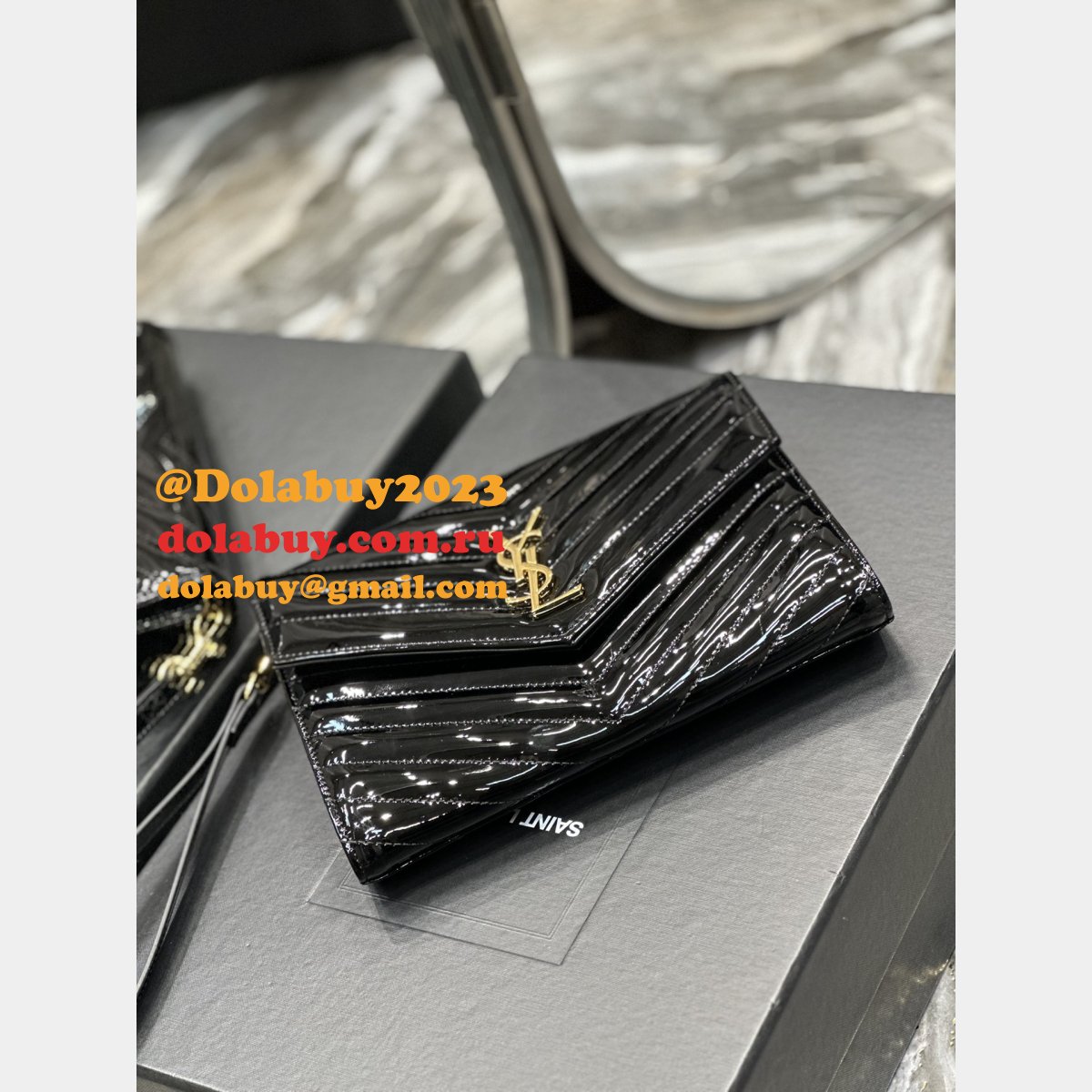 Perfect Quality YSL Replica 617662 Monogram Clutches Patent Bag