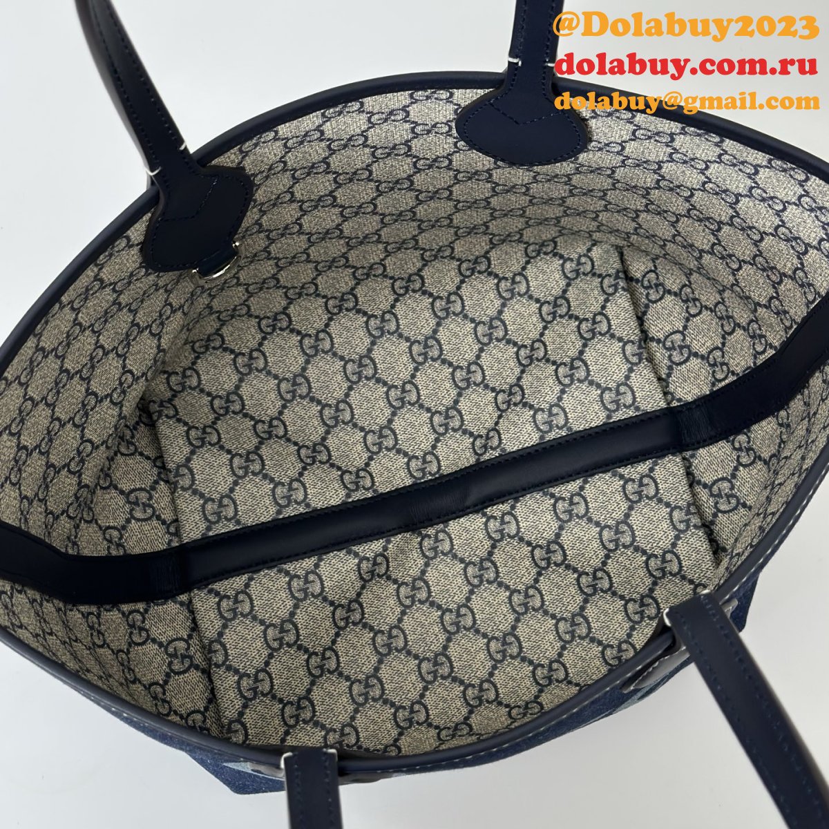 Gucci 820496 Totissima Shoulder Tote GG Denim Replica Bag