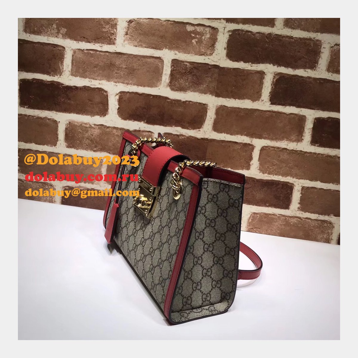 UK Gucci Replica GG Supreme Padlock Small Shoulder 498156 Bag