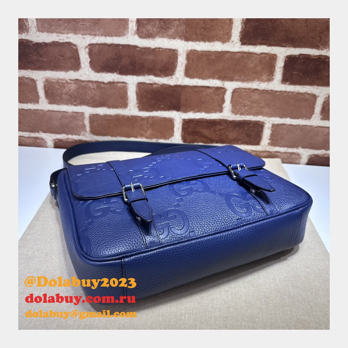 Jumbo Gucci Inspired GG 1:1 Mirror Messenger 760234 Blue Bag