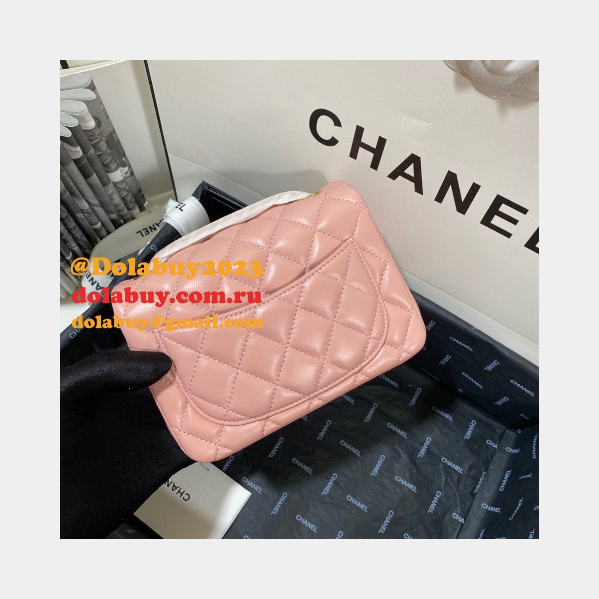 Knockoff CC Lambskin Flap Bag 17cm AS1115