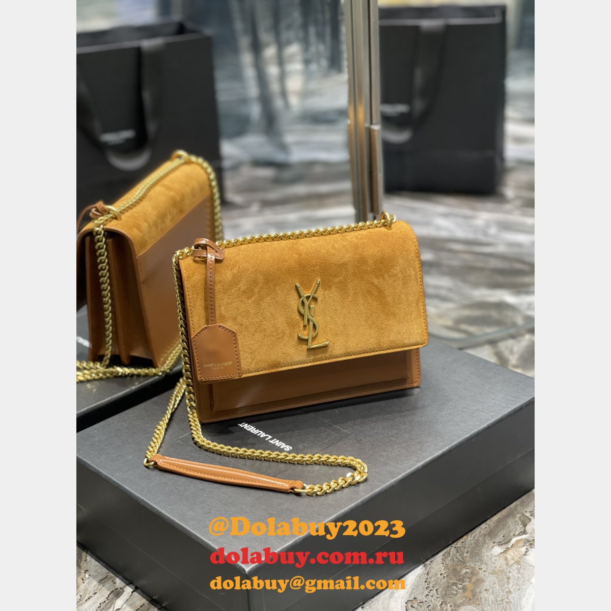 Saint Laurent Perfect ReplicaSunset chain bag 422906 smooth leather