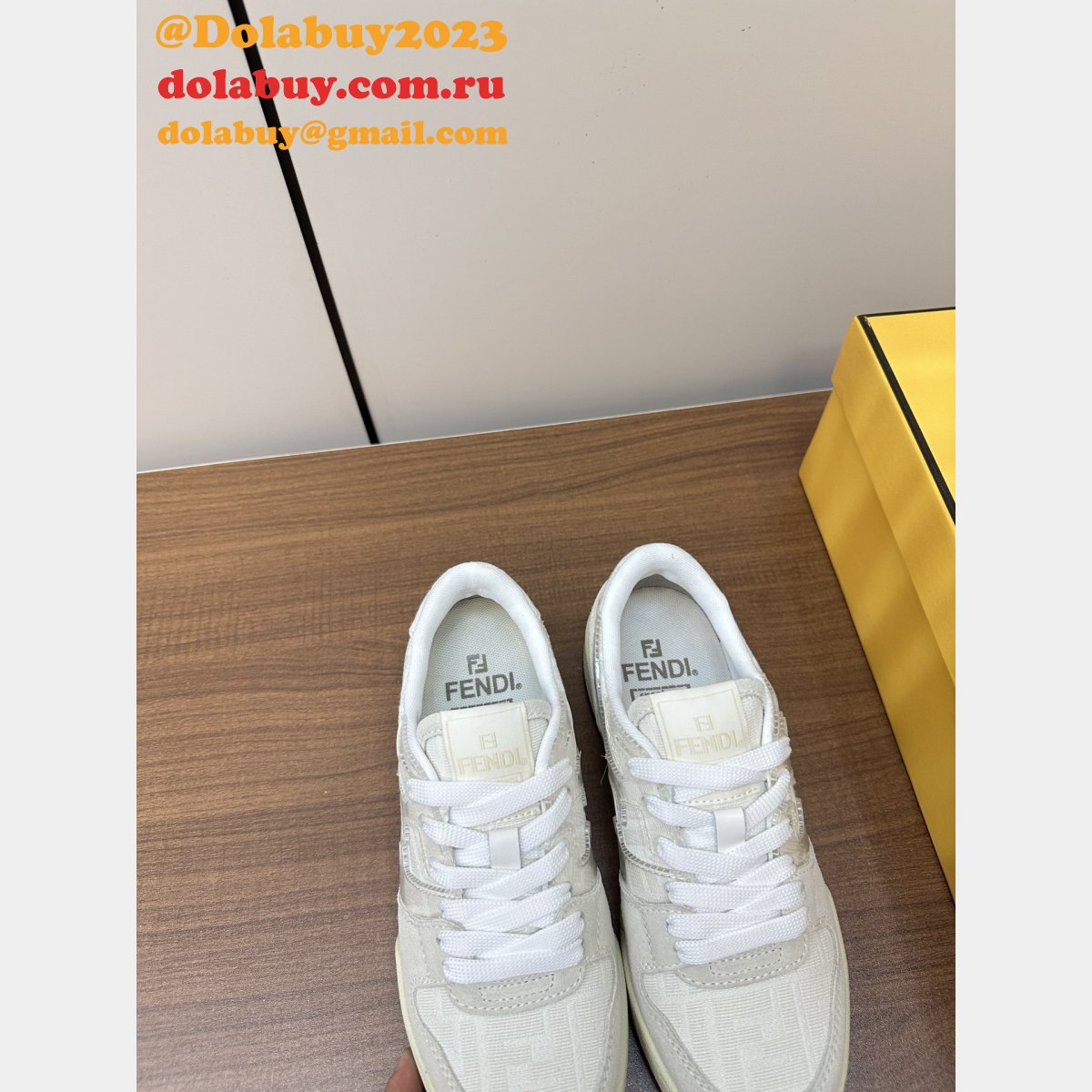 Fendi Match Leather Sneakers