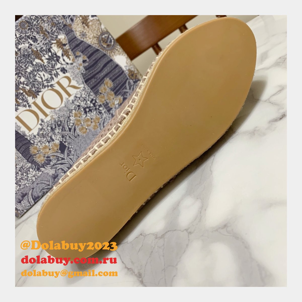 Perfect Dior Replica Openwork Embroidery Fisherman Shoes