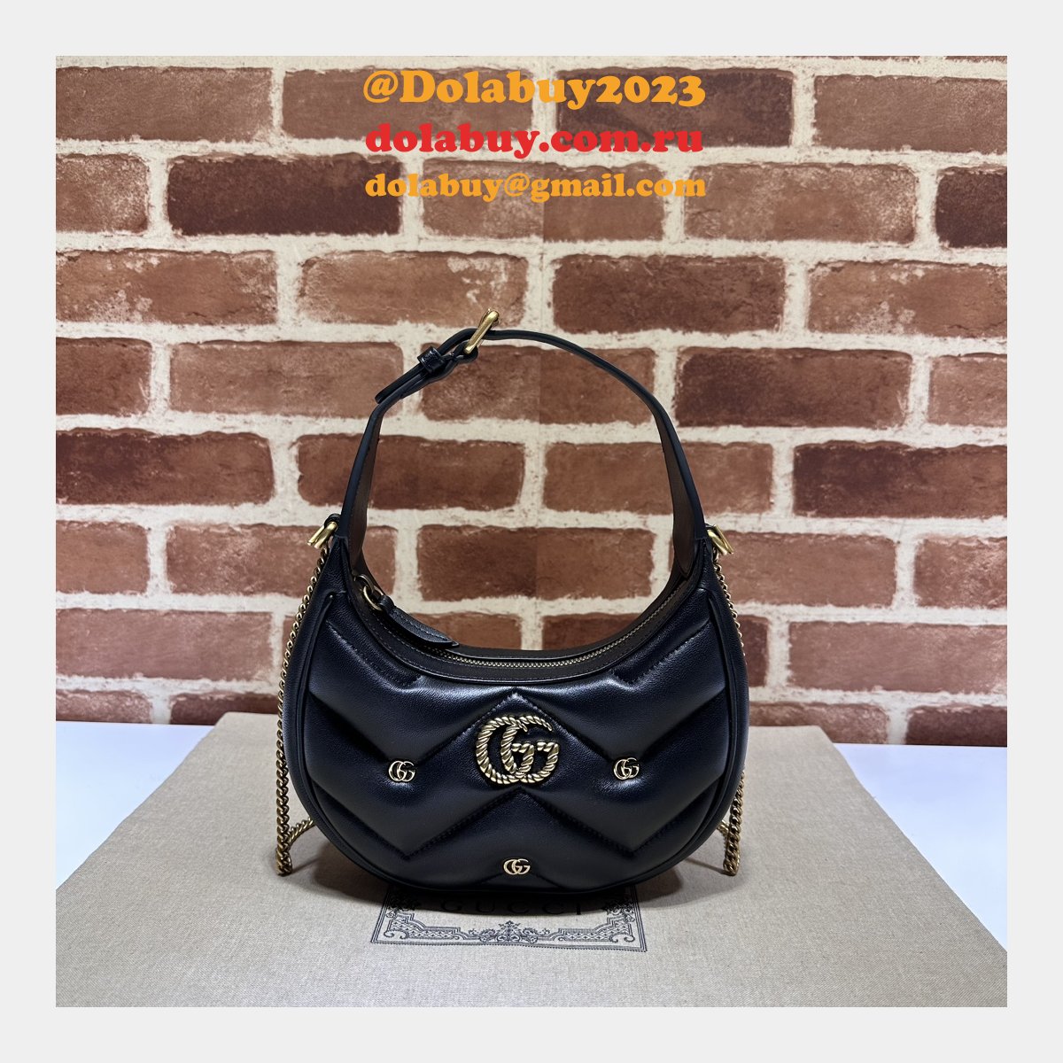 Copy GG Marmont Half-moon-shaped 770983 Perfect Knockoff Bag