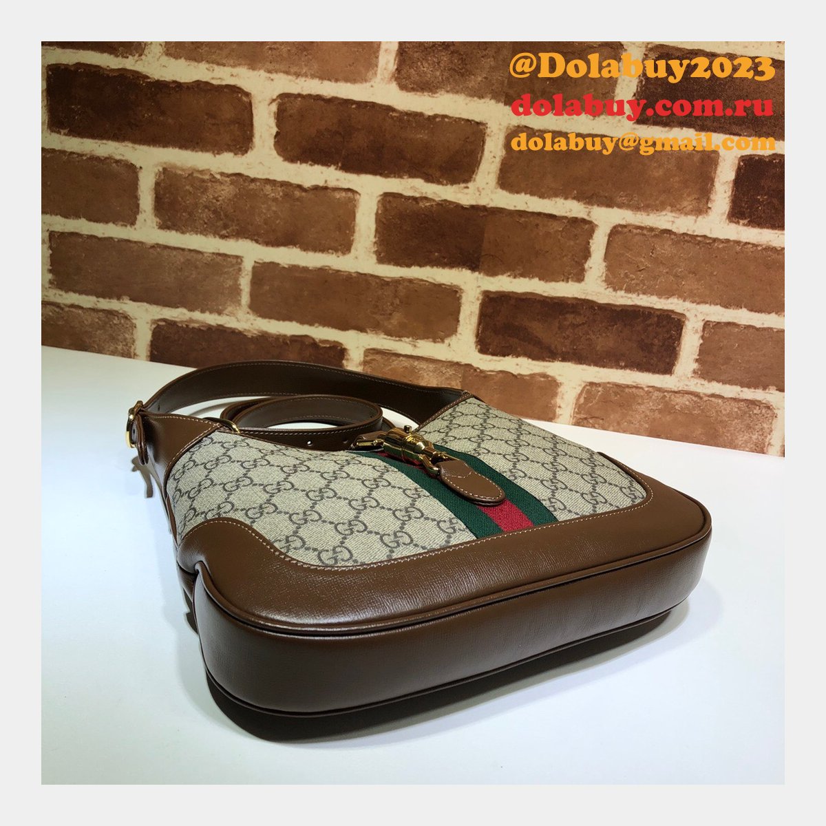 Gucci Replica UK Jackie 1961 Small Hobo Bag 636706 GG Supreme Canvas