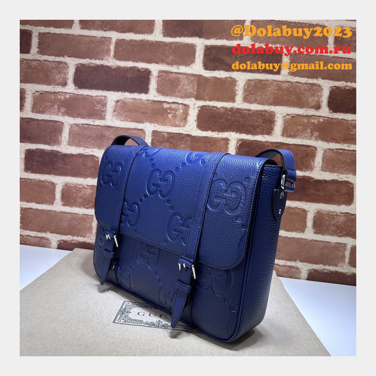 Jumbo Gucci Inspired GG 1:1 Mirror Messenger 760234 Blue Bag