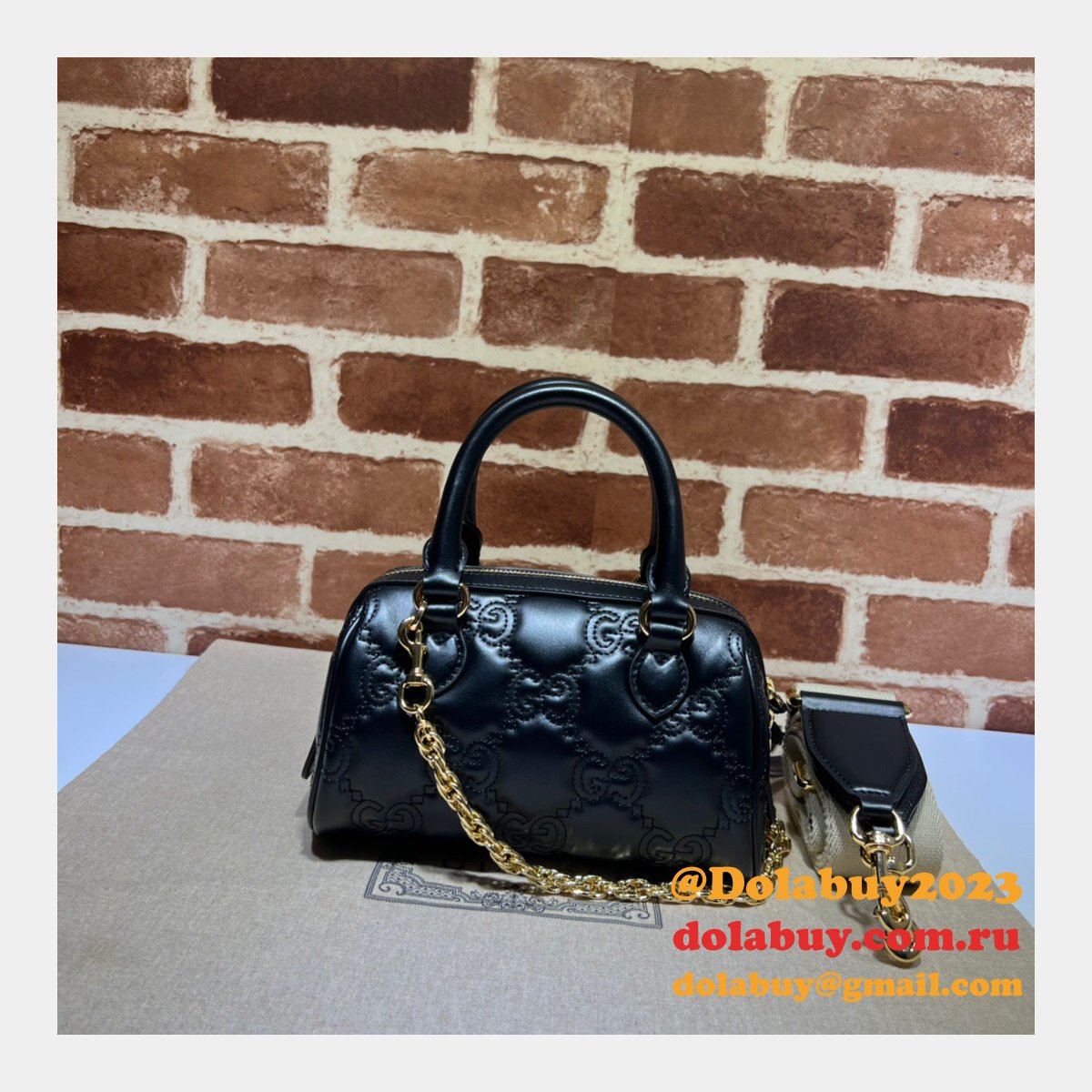 Gucci Best Perfect GG matelassé leather top handle 702251 Replica bag