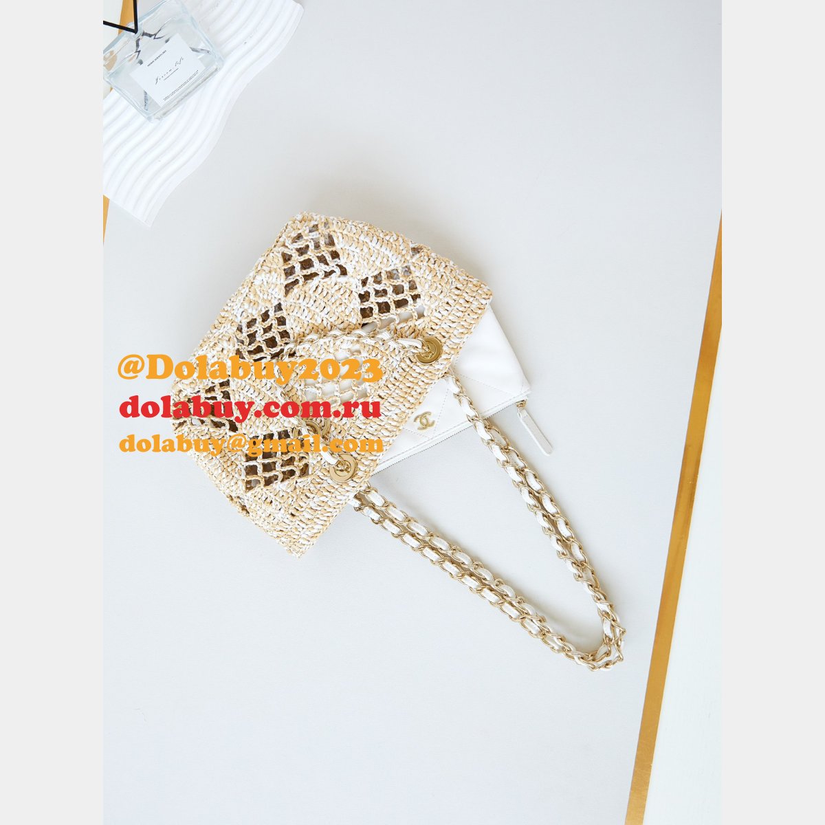 Where Can I Buy Replica Shopping Raffia Effect Braided AS4714 Bag