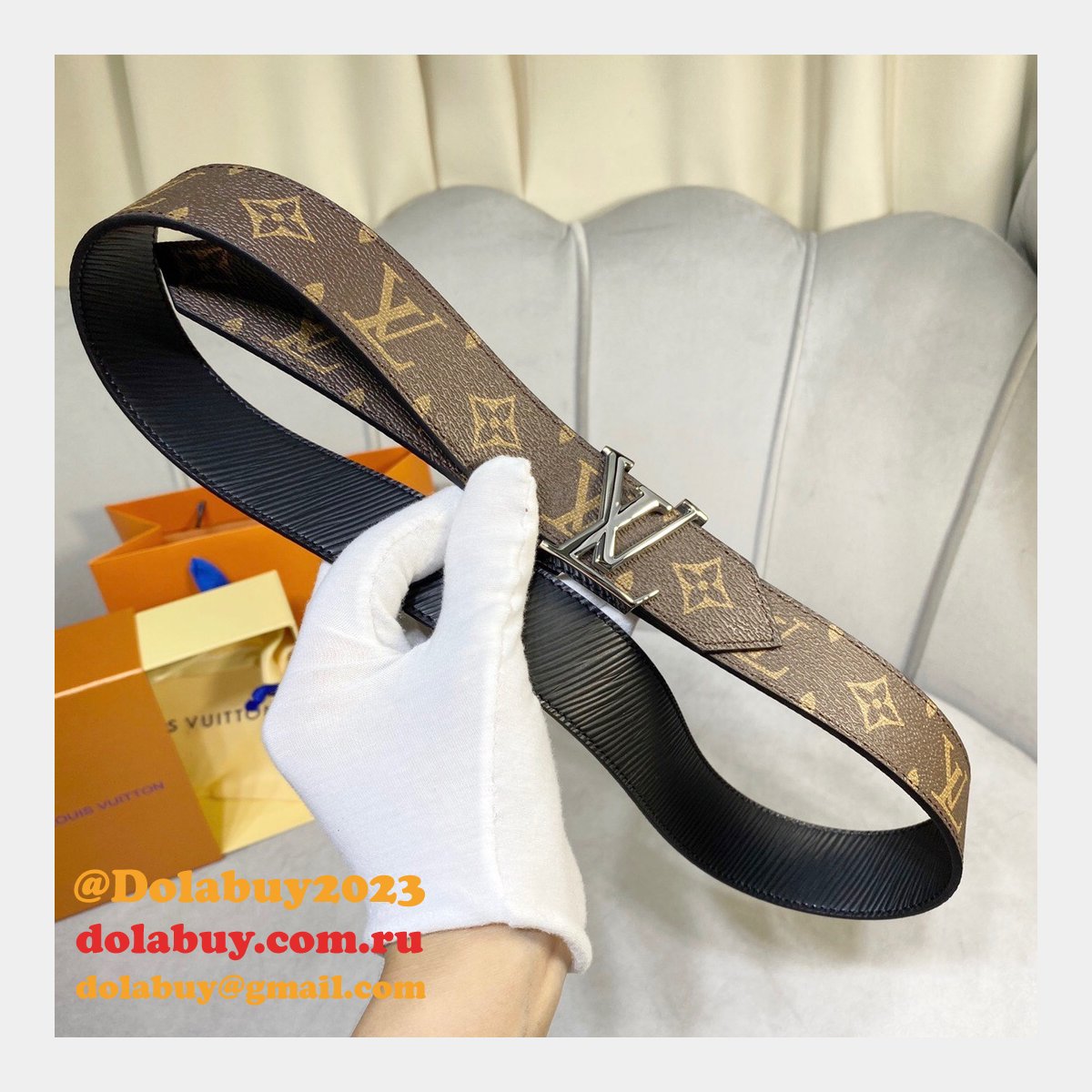 Louis Vuitton Signature Extra Long 35mm Belt Monogram Eclipse Canvas