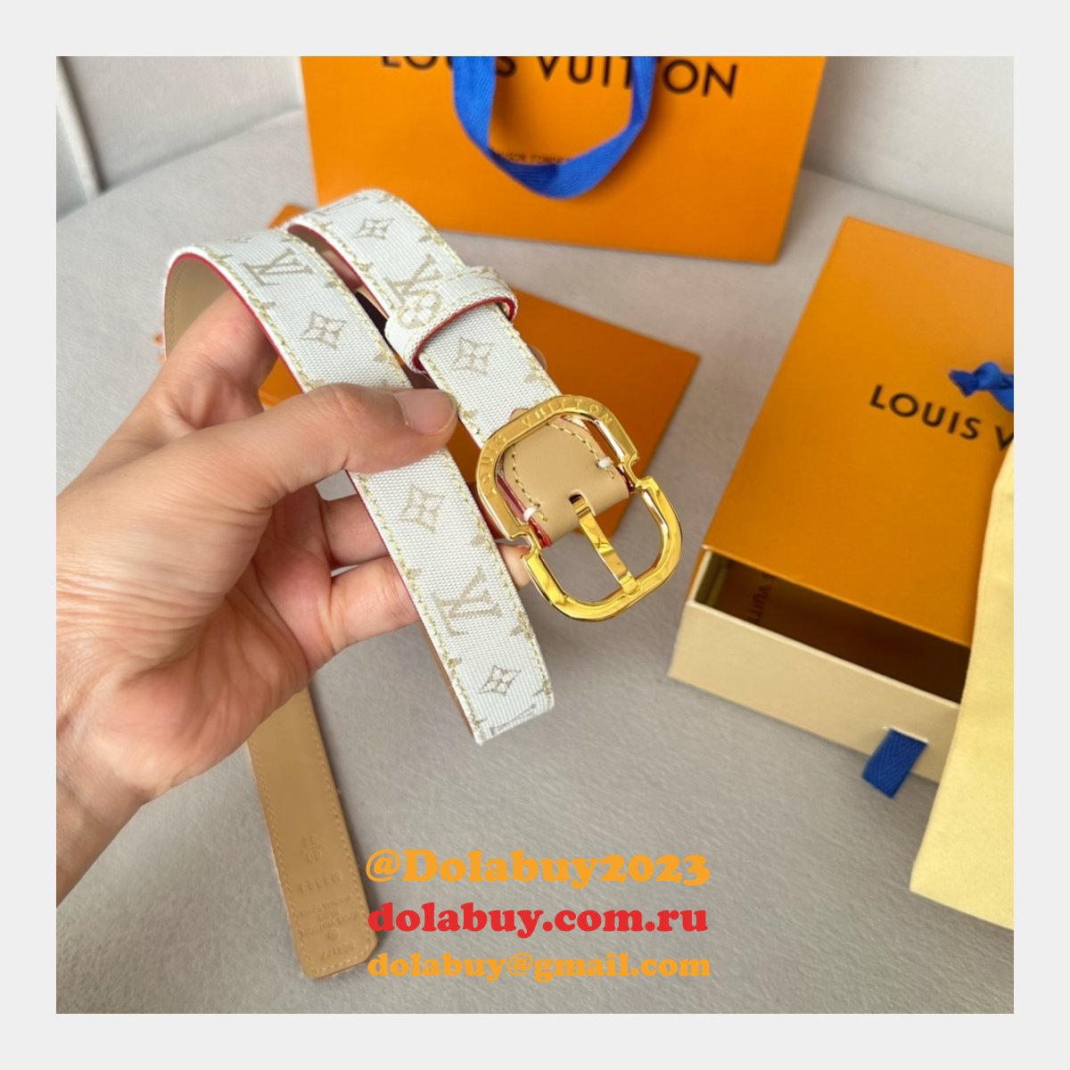 Cheap LOUIS VUITTON Monogram Women Belt 25MM