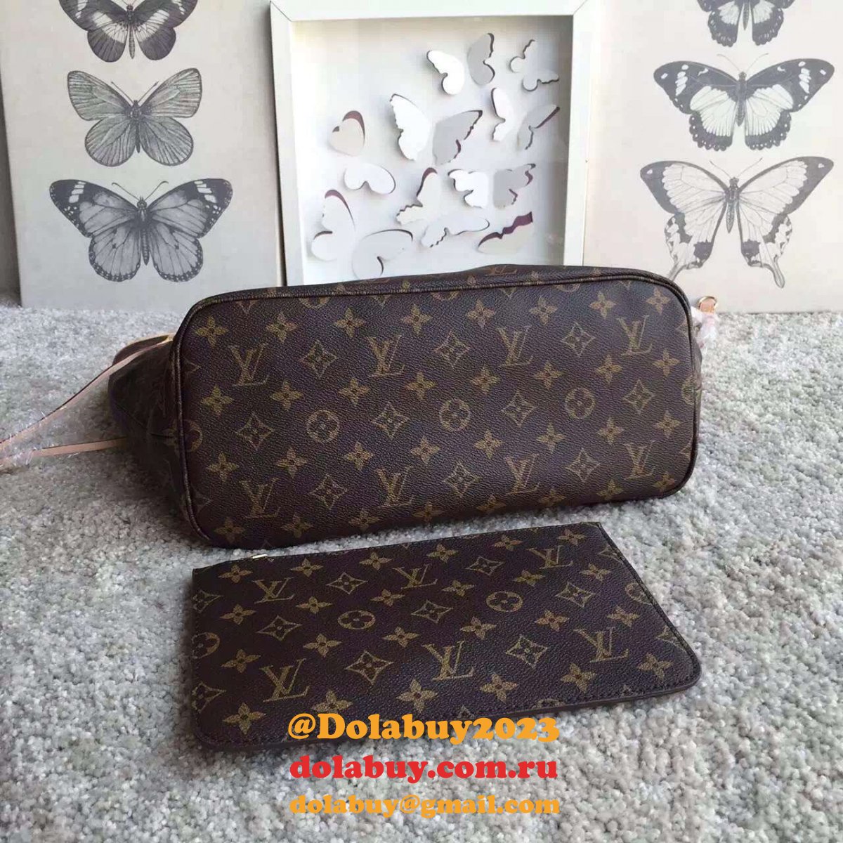 Best Louis Vuitton Wholesale Neverfull Monogram MM APRICOT M50366 Bag
