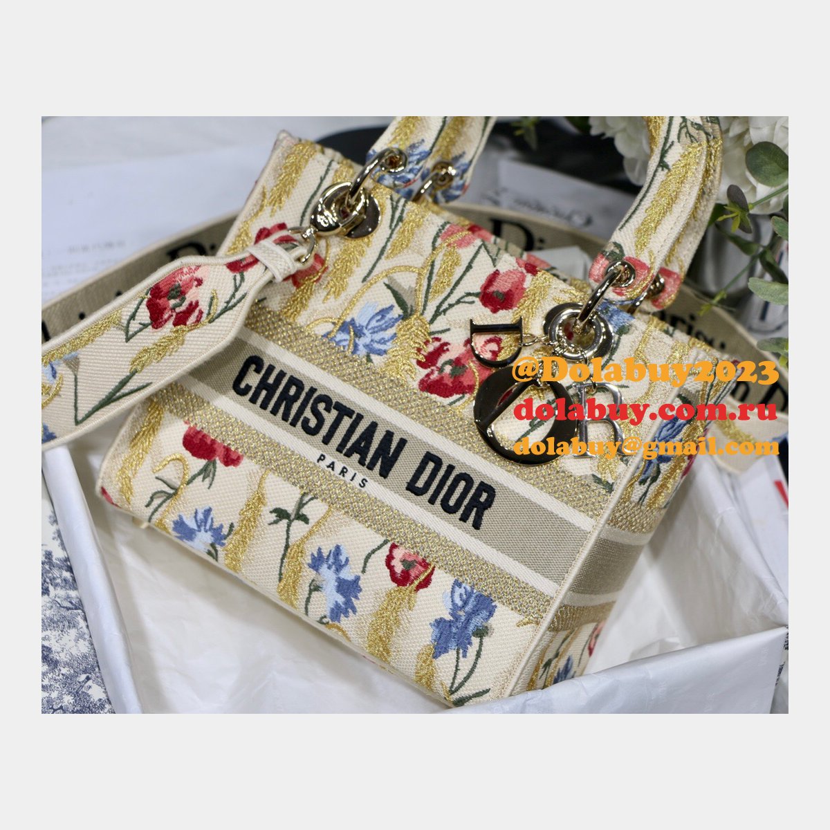 High Quality lady dior 24cm Christian bag replica sale online