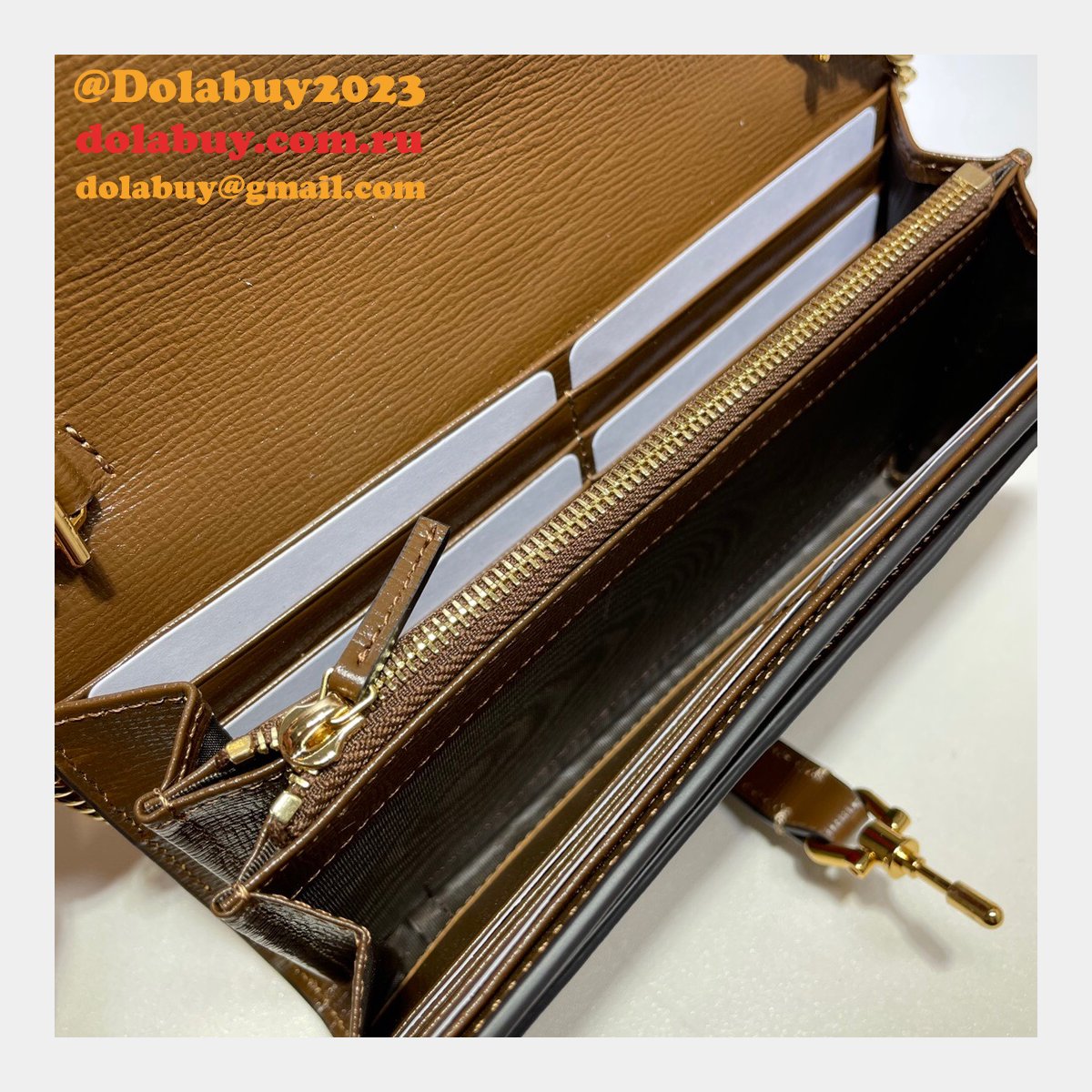 G*u*i replica brown jackie 1961 chain wallet 652681 bag