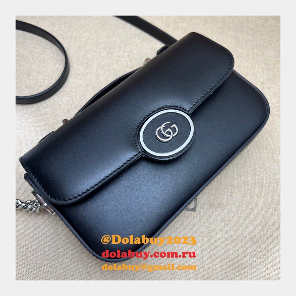 petite gg G*u*i 1:1 mirror shoulder 739722 crossbody fake bag