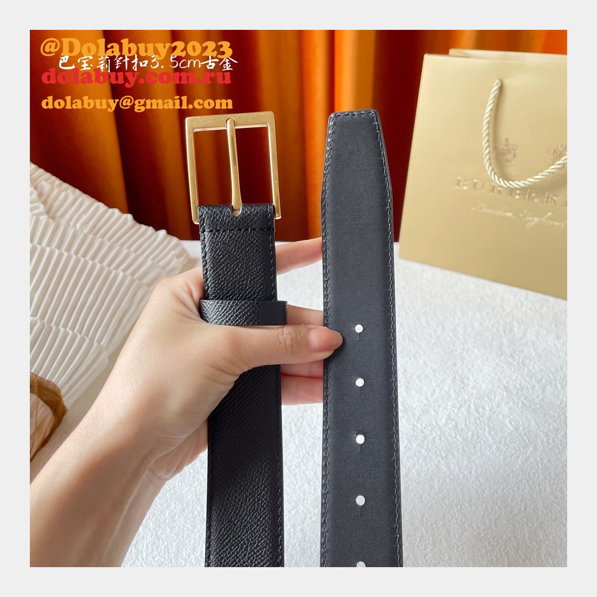 Cheap BURBERRY BELT 1:1 Mirror UK 35MM