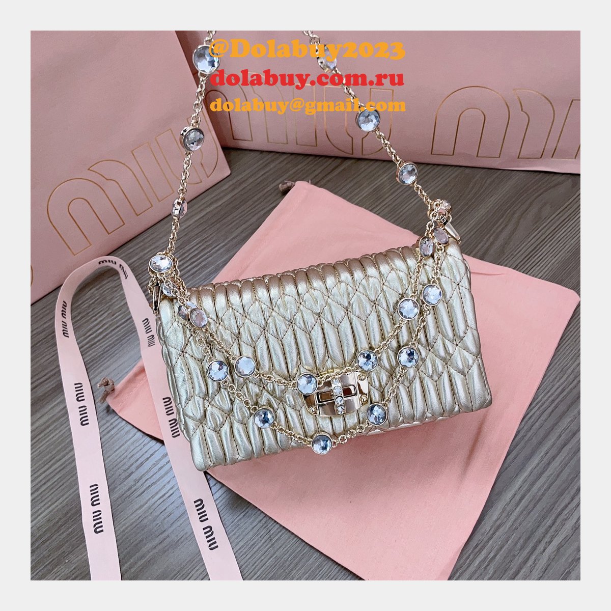 Luxury Designer Replica Miu Miu 5BP079 Cloquet 7 Star Bag