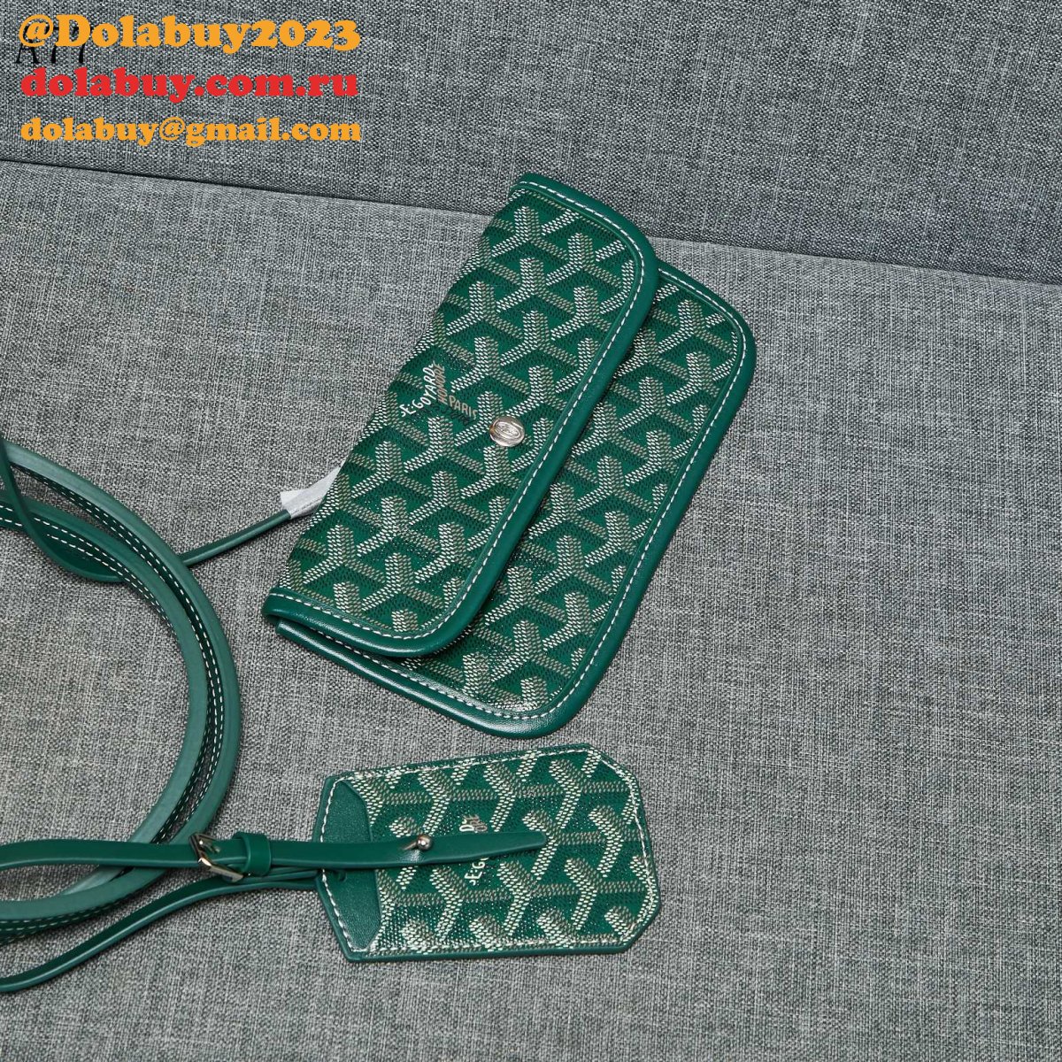 UK Goyard Classic Chevron St. Louis PM Totes Green Bags