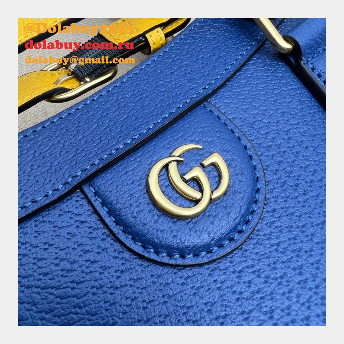 Cheap Gucci Diana tote bag 678842 blue/black leather from china