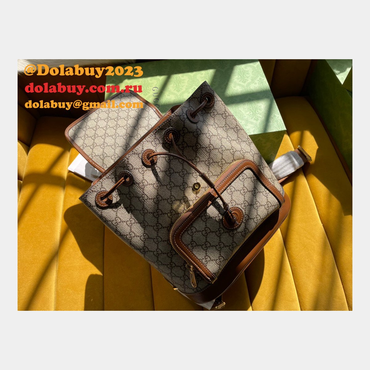 the best G*u*i backpack interlocking g in gg supreme replica bag online store