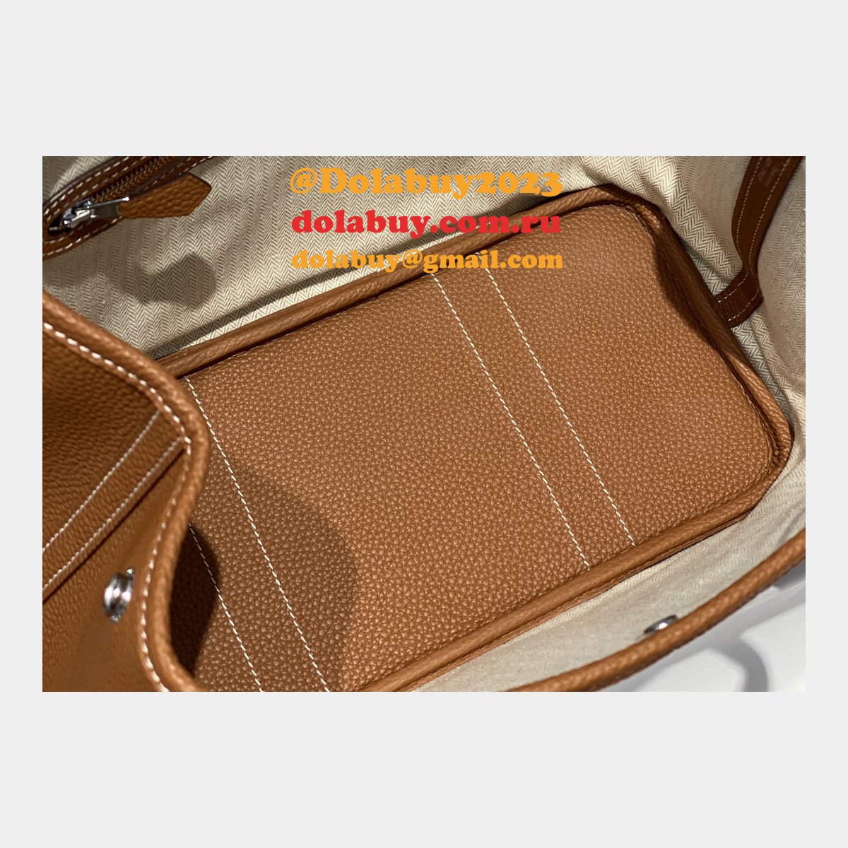 Hermes Garden Party Brown Designer Replica Handbags