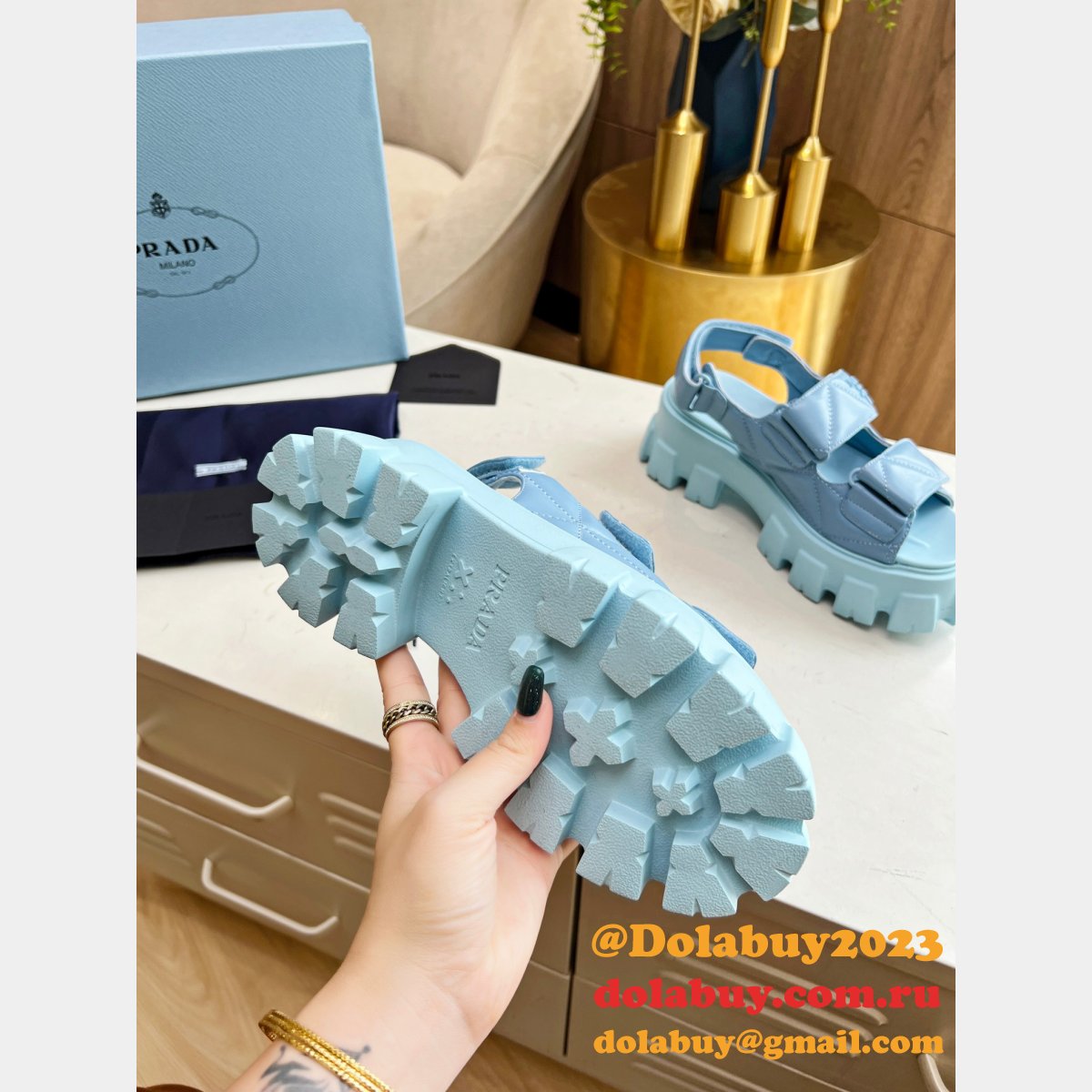 Buy New Replica Prada Roman Platform Sandals Luxury Shoes