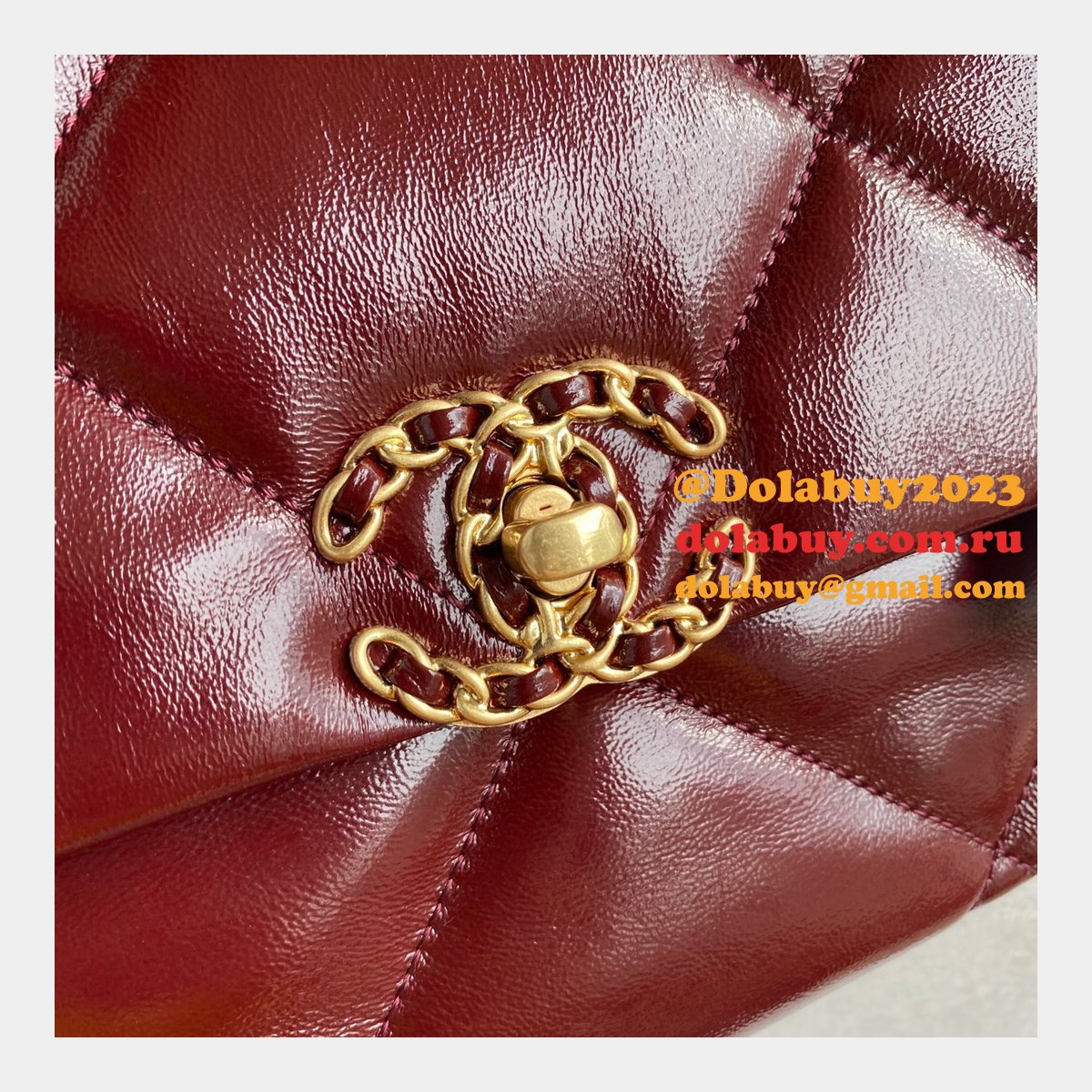 CC High Quality 19 Large Flap AS1161 Black/Red Fakes 30CM Bag