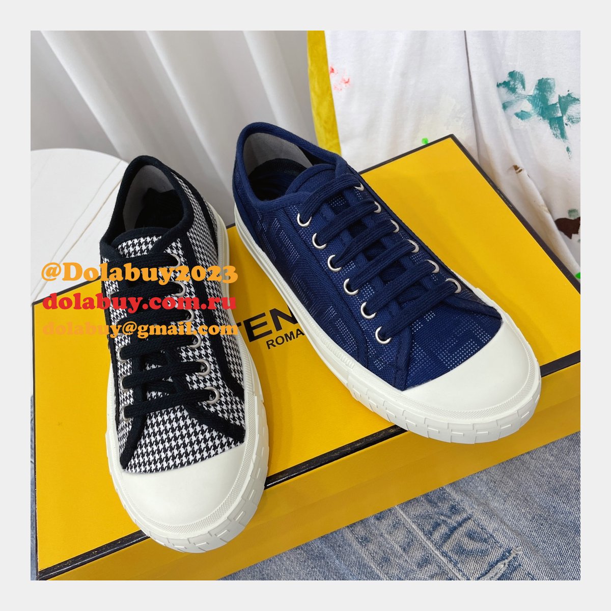 1:1 Fake Domino Fendi Shoes Website to Get Replica Sneakers