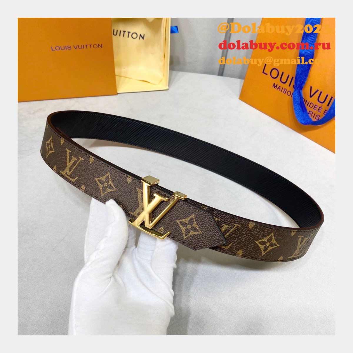 Louis Vuitton Signature Extra Long 35mm Belt Monogram Eclipse Canvas