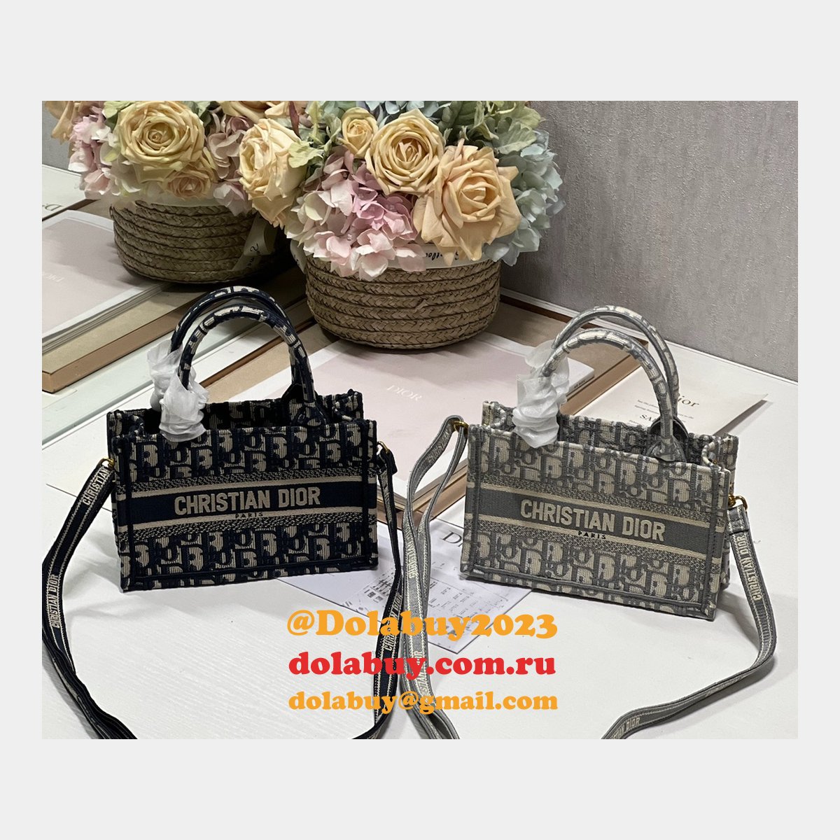 Christian Dior Perfect Cheap Replica Book Tote Paris Oblique Bag