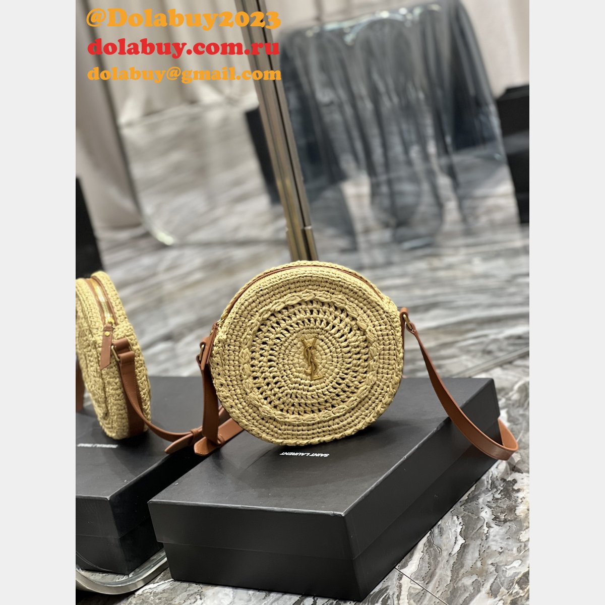 Buy Wholesale China YSL 685601 Beach Straw Woven Knockoff Bag