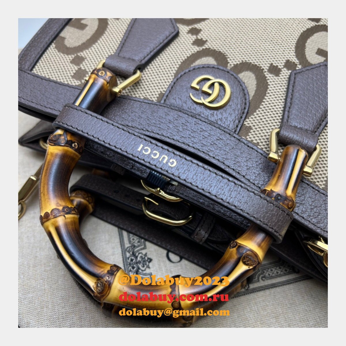 Gucci Replica Usa 660195 GG Canvas Diana Tote Bag