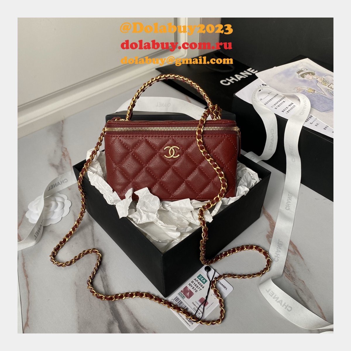 Wholesale AP4064 Gold Buckle Shoulder Vanity Copy Bag