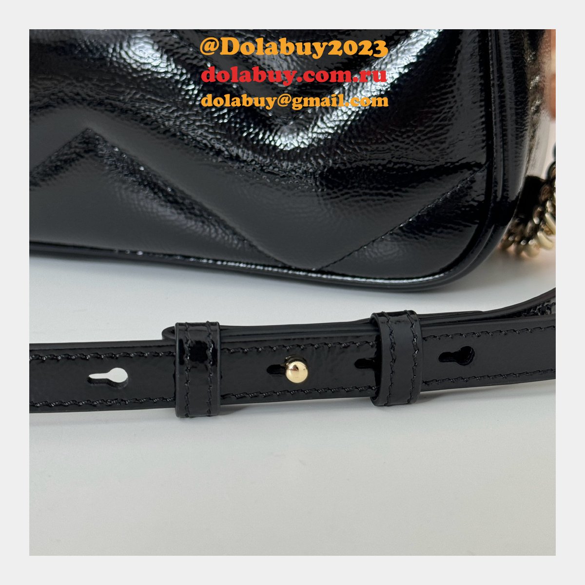 GG Marmont Gucci Duplicate Small Shoulder 802448 Black Bag